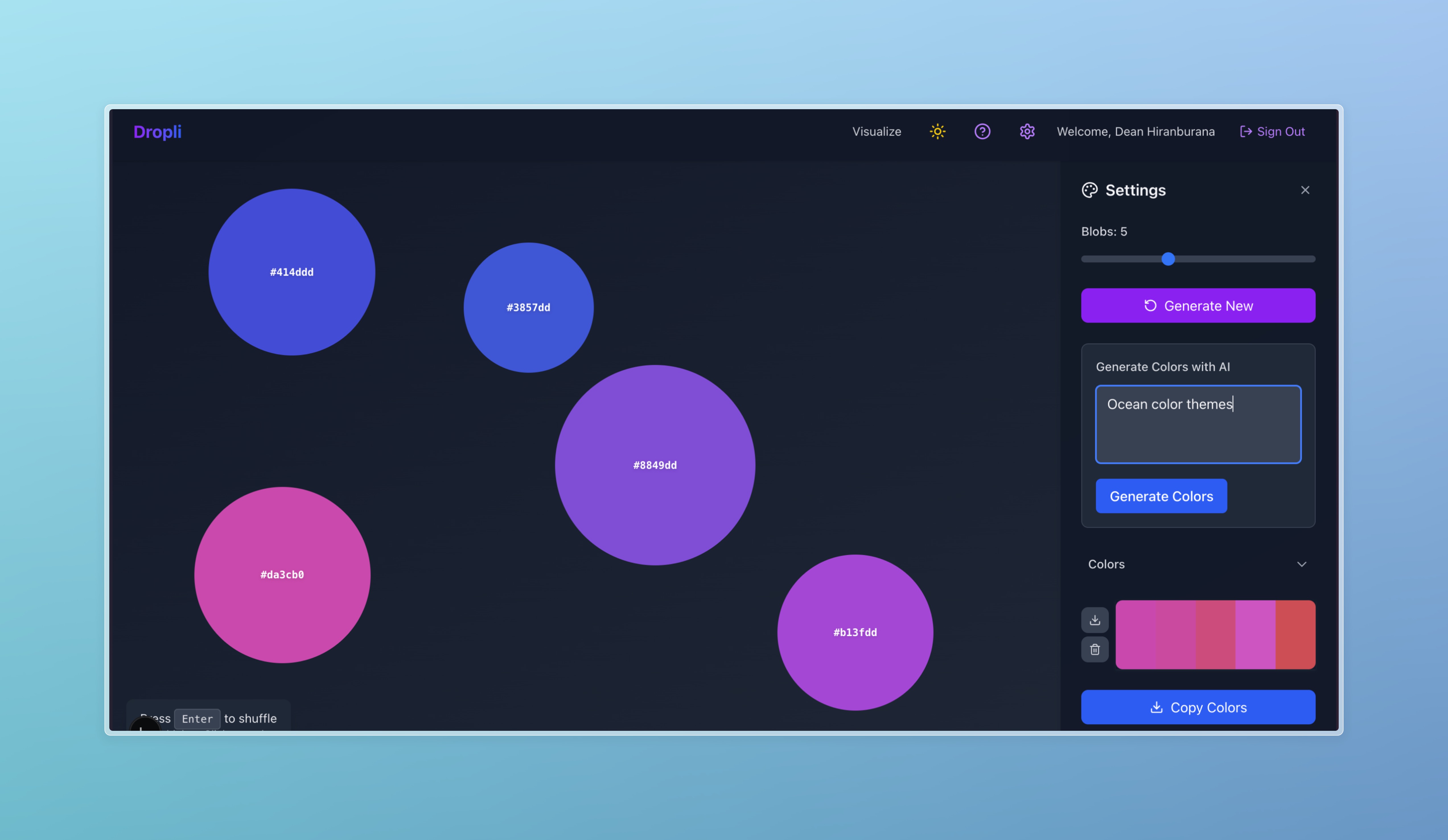 Screenshot of the portfolio website homepage